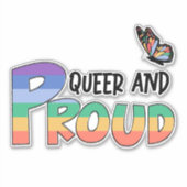 Sticker Arc En Ciel Fier Et Queer (Devant)