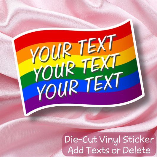 Sticker Arc-en-ciel Gay pride texte personnalisé LGBTQIA+