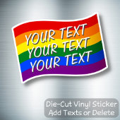 Sticker Arc-en-ciel Gay pride texte personnalisé LGBTQIA+