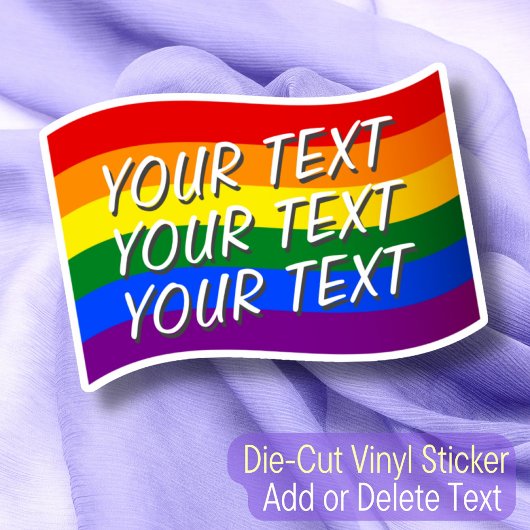 Sticker Arc-en-ciel Gay pride texte personnalisé LGBTQIA+