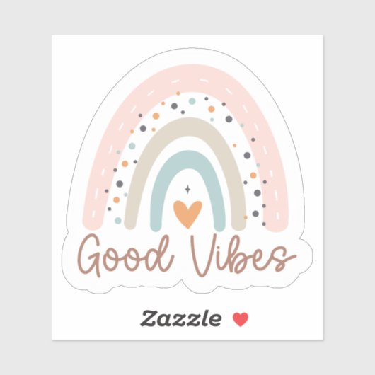 Sticker Arc-en-ciel Good Vibes Boho