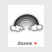 Sticker Arc-en-ciel gris (Feuille)