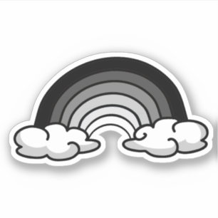 Sticker Arc-en-ciel gris