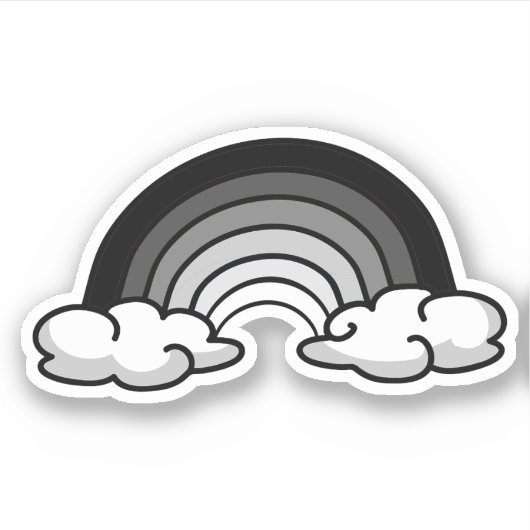 Sticker Arc-en-ciel gris (Devant)