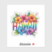 Sticker Arc-en-ciel Hawaï (Feuille)