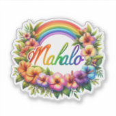 Sticker Arc-en-ciel Hawaï Merci (Devant)