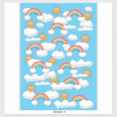 Sticker Arc-en-ciel heureux (Feuille)