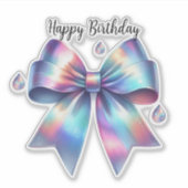 Sticker Arc-en-ciel iridescent Joyeux Anniversaire (Devant)