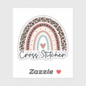 Sticker Arc-en-ciel léopard croix, Arc-en-ciel croisé (Feuille)
