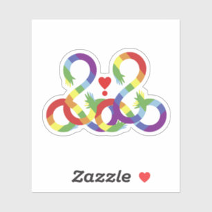 Sticker Arc-en-ciel, mains colorées