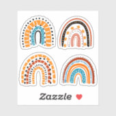 Sticker arc-en-ciel mignon (Feuille)