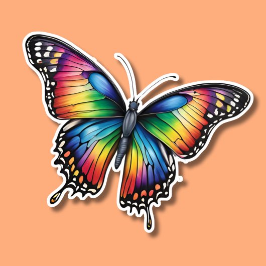 Sticker Arc-en-ciel Monarch Papillon étanche