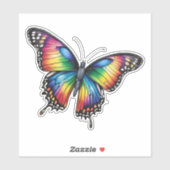 Sticker Arc-en-ciel Monarch Papillon étanche (Feuille)