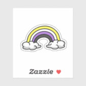 Sticker Arc-en-ciel mou non binaire (Feuille)