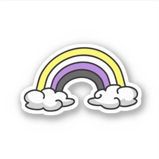 Sticker Arc-en-ciel mou non binaire (Devant)