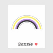 Sticker arc-en-ciel non binaire (Feuille)