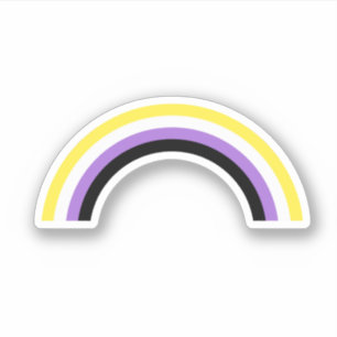 Sticker arc-en-ciel non binaire