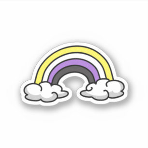 Sticker Arc-en-ciel non binaire mignon