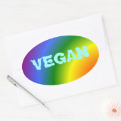 Sticker arc-en-ciel ovale Vegan (Enveloppe)
