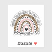 Sticker Arc-en-ciel paraprofessionnel, Cadeau de l'enseign (Feuille)