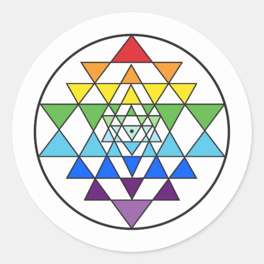 Sticker arc-en-ciel Sri Yantra (Devant)