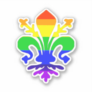 Sticker Arc-en-ciel stylisé Fleur de Lis