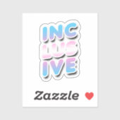 Sticker Arc-en-ciel trans inclusif (Feuille)