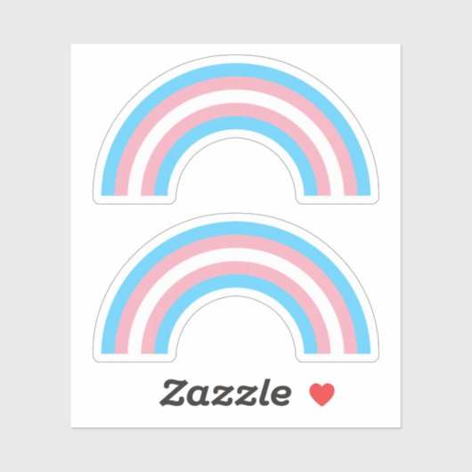 Sticker Arc-en-ciel Trans Pride (Feuille)