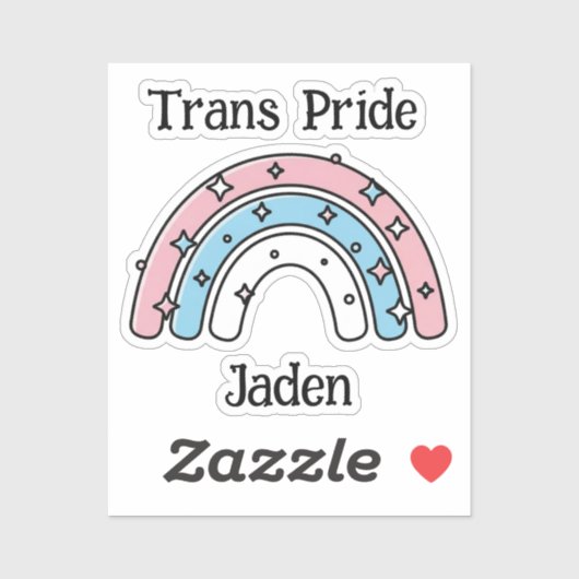 Sticker Arc-en-ciel Transgenre Personnalisé | LGBTQIA+ (Feuille)