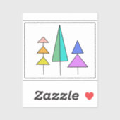 Sticker arc-en-ciel triangle moderne arbres conception sim (Feuille)