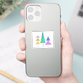Sticker arc-en-ciel triangles modernes arbres design simpl (Téléphone)