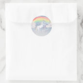 Sticker Arc-en-ciel Unicorn Classic rond (Sac)