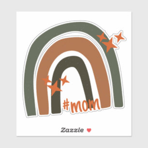 Sticker Arc-en-ciel vert orange de Bohême Personnalisé #ma