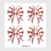 Sticker Arc rayé rouge et blanc (Feuille)