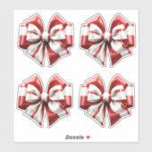 Sticker Arc rayé rouge et blanc (Feuille)