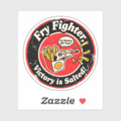 Sticker Arc rétro Light Gun & French Fries Design (Feuille)