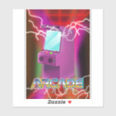 Sticker Arcade rétro des années 1980 (Feuille)