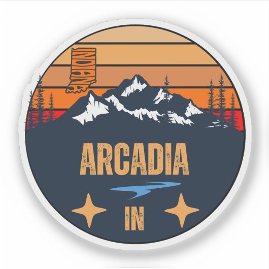 Sticker Arcadia, Indiana (Devant)