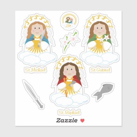 Sticker Archanges adorables (Feuille)