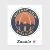 Sticker Arche de passerelle Vintage voyage Missouri (Feuille)