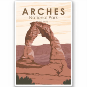 Sticker Arches Parc National Delicate Arc Vintage