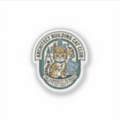 Sticker Architect Building Cat Cat Graphic Tee Art - Archi (Devant)