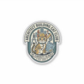 Sticker Architecte Bâtiment Chat Chat Graphique Tee Art - (Devant)