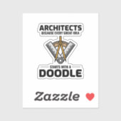 Sticker Architecte Doodles Design d'intérieur Innovation D (Feuille)