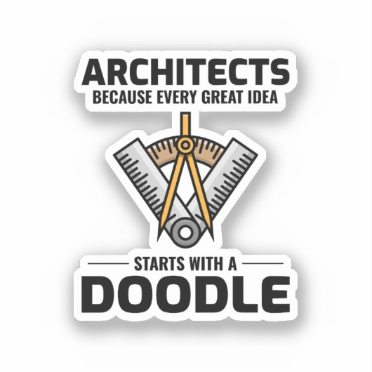 Sticker Architecte Doodles Design d'intérieur Innovation D (Recto)