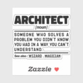 Sticker Architecte Noun Définition Construction Drôle Papa (Feuille)