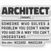 Sticker Architecte Noun Définition Construction Drôle Papa (Devant)