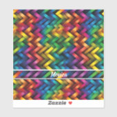 Sticker Arcoíris de Geometría Vibrante (Feuille)