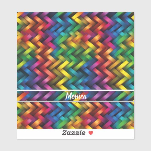 Sticker Arcoíris de Geometría Vibrante (Feuille)