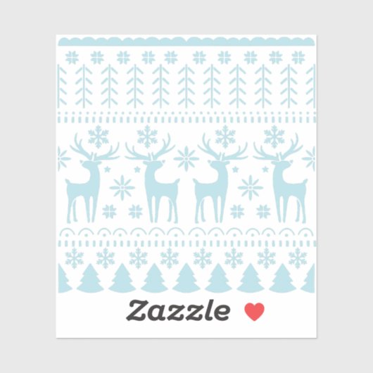 Sticker Arctic Blue Folk Art thème hiver (Feuille)